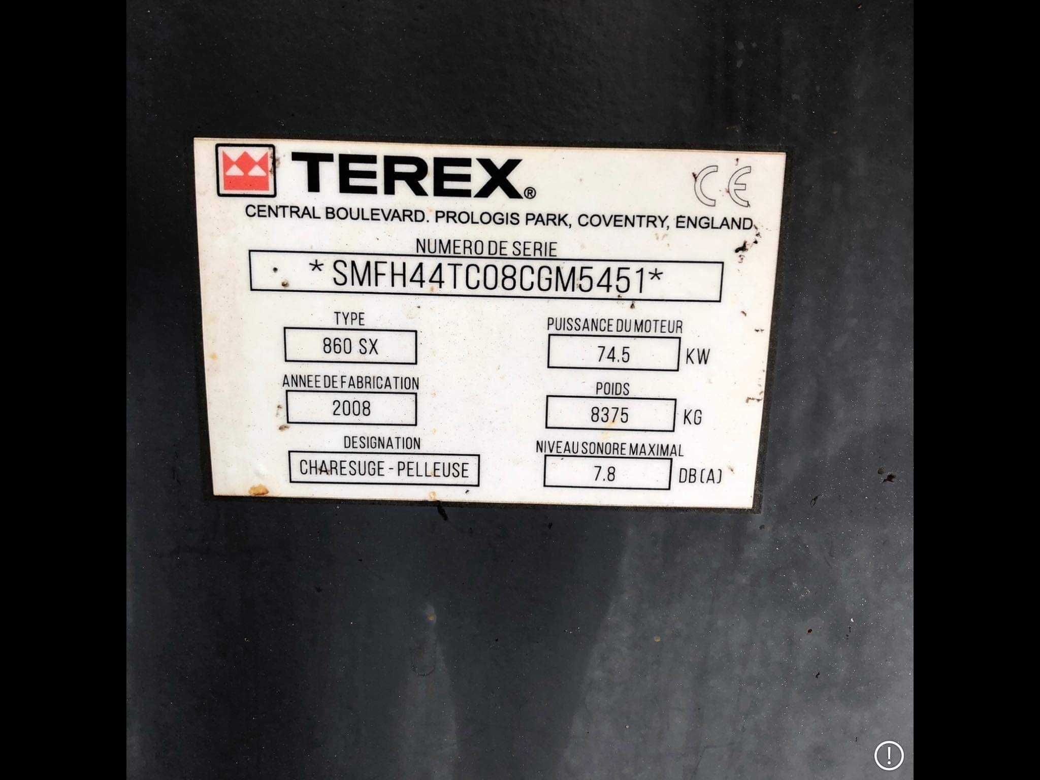 Retroescavadora, Marca: Terex Modelo: 860SX Ano:2008