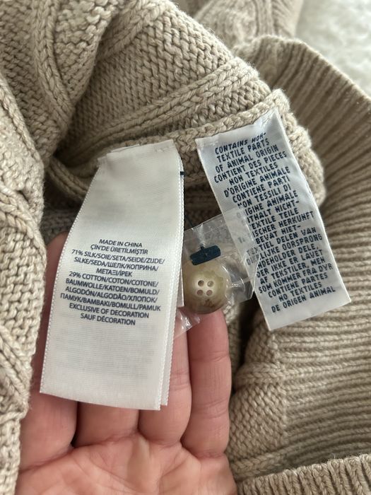 Sweter męski cardigan Polo Ralph Lauren L jedwab jedwabny beżowy