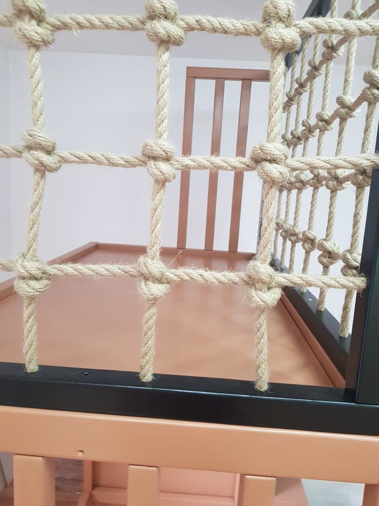 Łóżko na antresoli z siatka jutowa 80x160