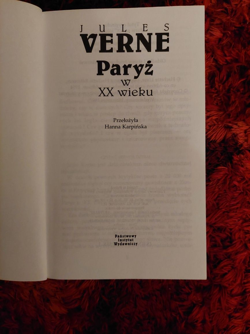 Ksiaążka / Juliusz Verne / Paryż w XX wieku