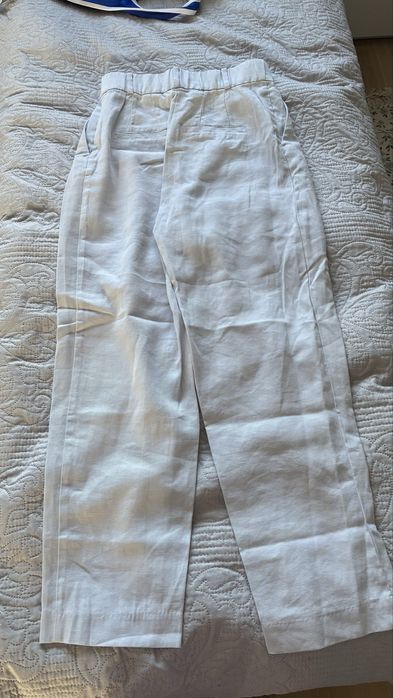 H&M XS/34 jasnoniebieskie spodnie len wiskoza