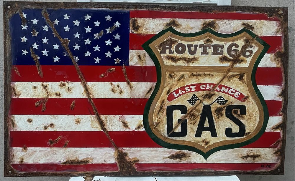 Tablica szyld Route 66 do garażu pokoju