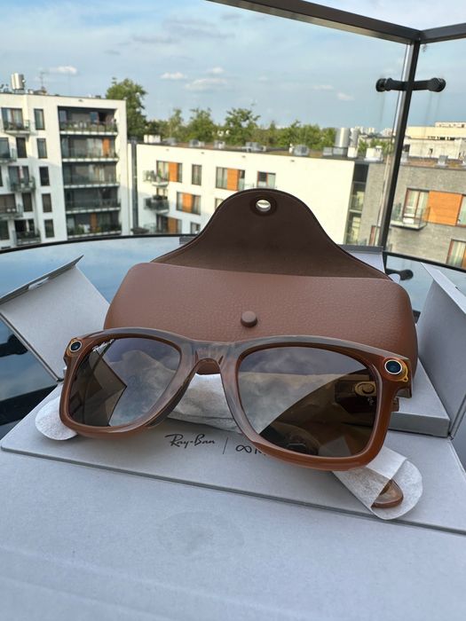 Gen 1 Okulary Ray Ban Meta Wayfarer Shiny Caramel Polar Brown S53
