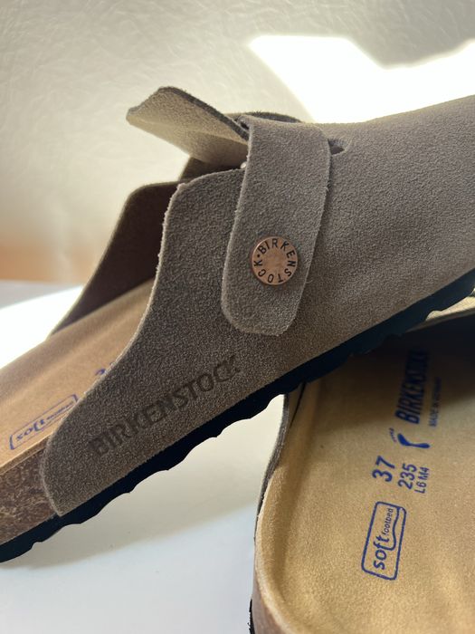 Birkenstock Boston коричневі, 37 розмір (замшеві шльопанці)