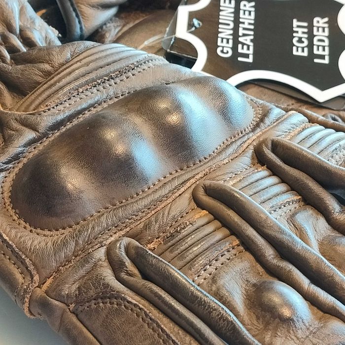 Luvas motard pele genuína estilo camel novas