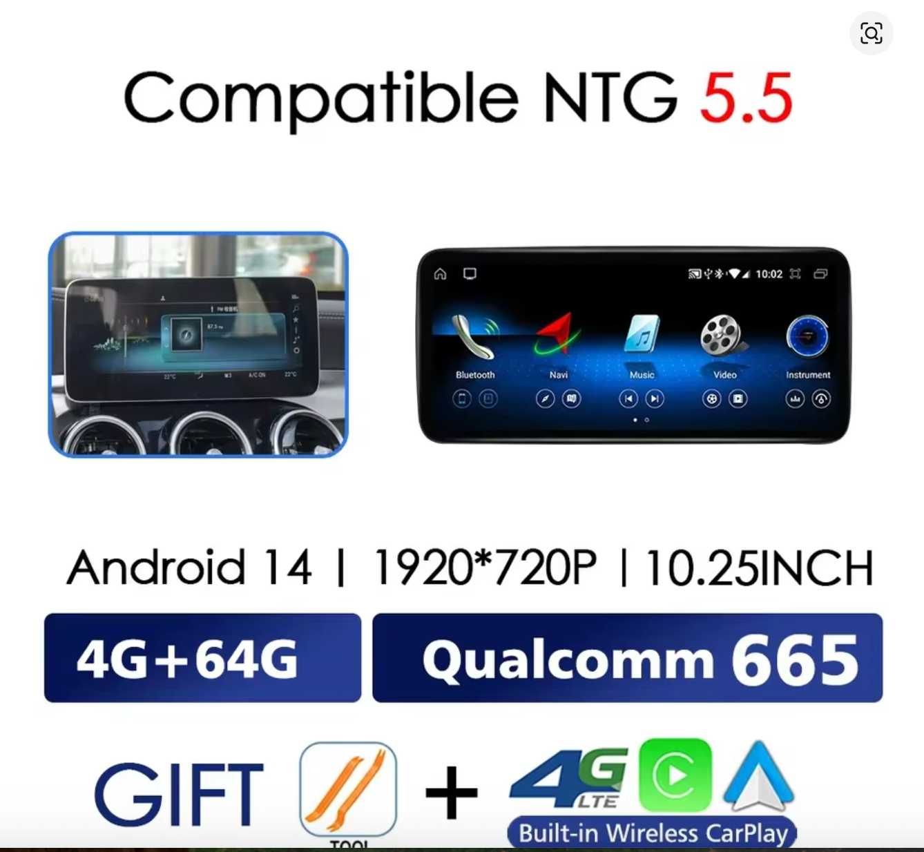 штатная магнитола CarPlay для Mercedes Benz C-Class W-205 и GLC X-253