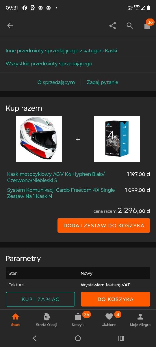 Kask motocyklowy Agv k6 hyphen M/L Czytaj opis.