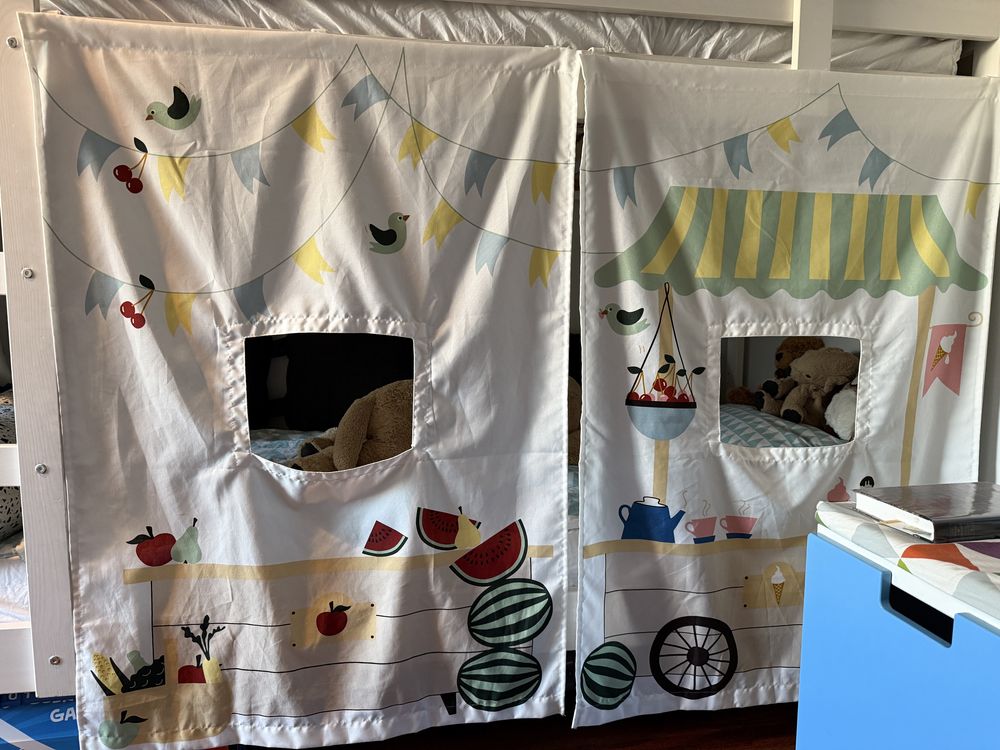 Zasłonki do łóżka piętrowego dla dziecka IKEA