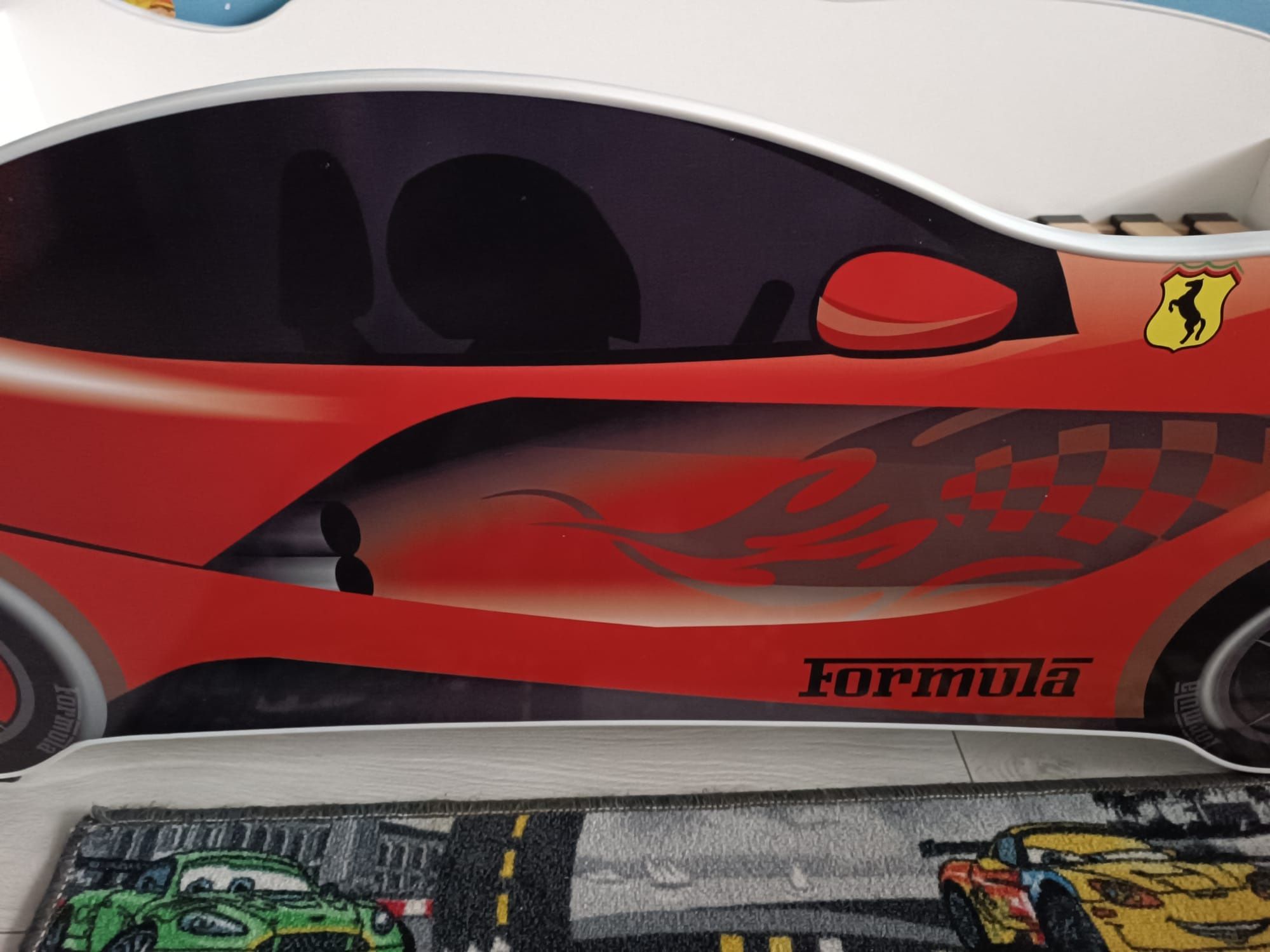 Łóżko dziecięce chłopięce samochód auto Formuła Mcqueen Zygzak