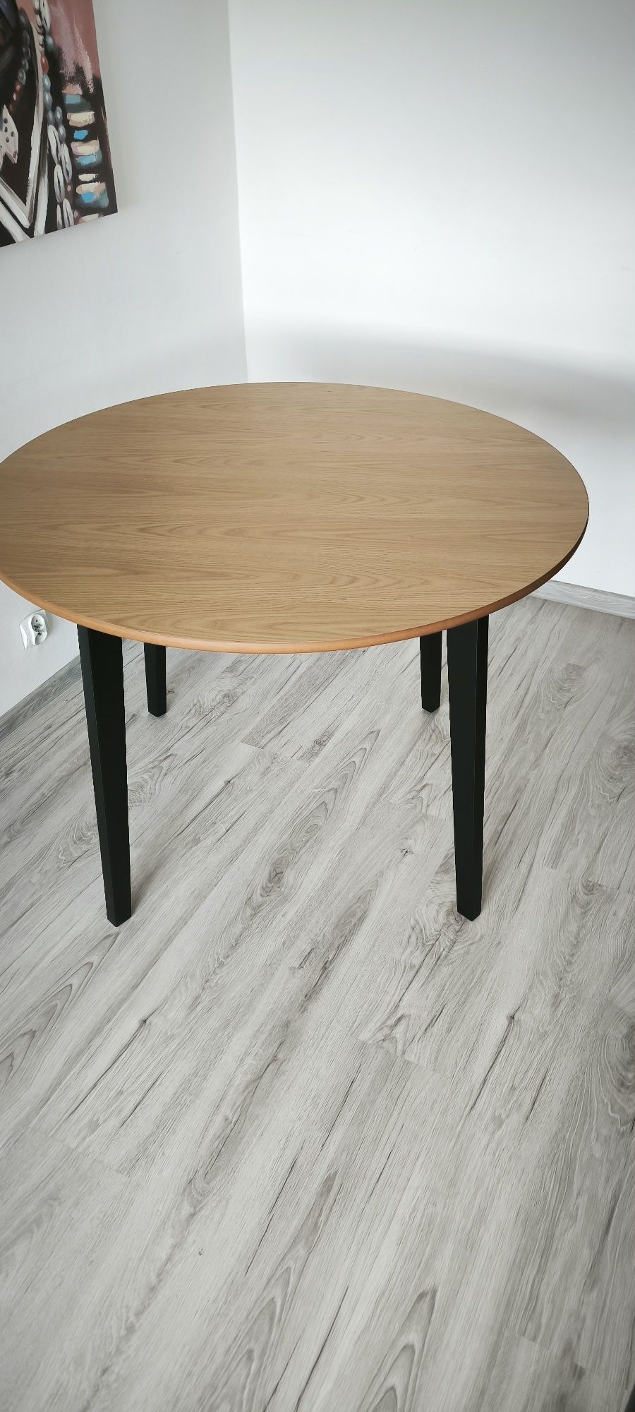 Stół okrągły Dąb Craft czarny