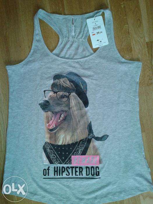 Top z nadrukiem DOG rozm. S CROPP