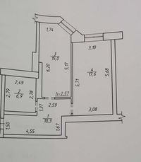 Продам 1 кімнатну  квартиру район Герасіма Кондратьєва. 50м2