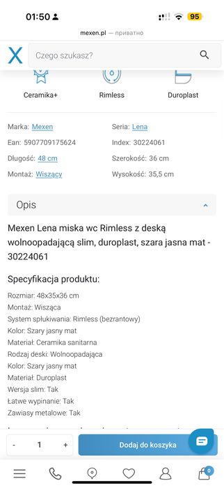Mexen , унітаз та умиввльник , нове