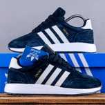 (1670-1671) SALE Кросівки Adidas Iniki замшеві закриті синій (36-46)