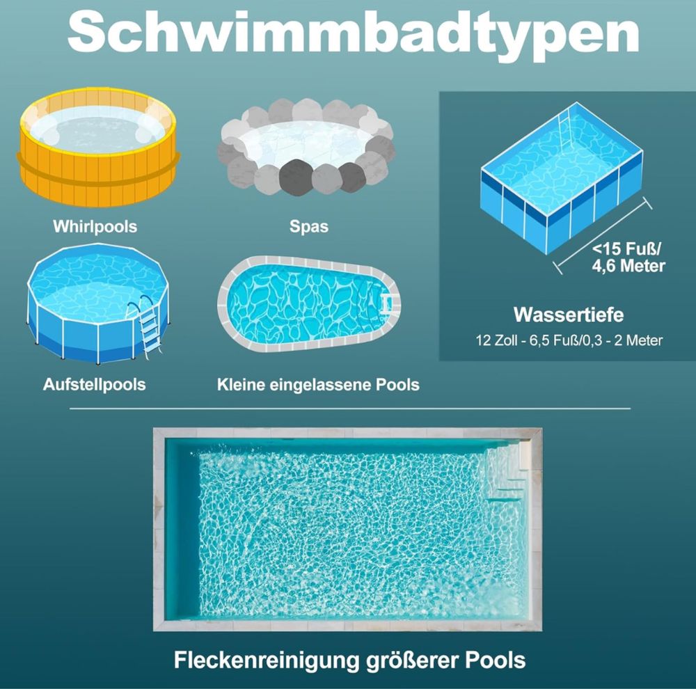 PoolyPoly Bezprzewodowy odkurzacz basenowy z akumulatorem