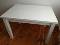 Stół 110x80 cm biały drewniany. Rozkładany+4 krzesła