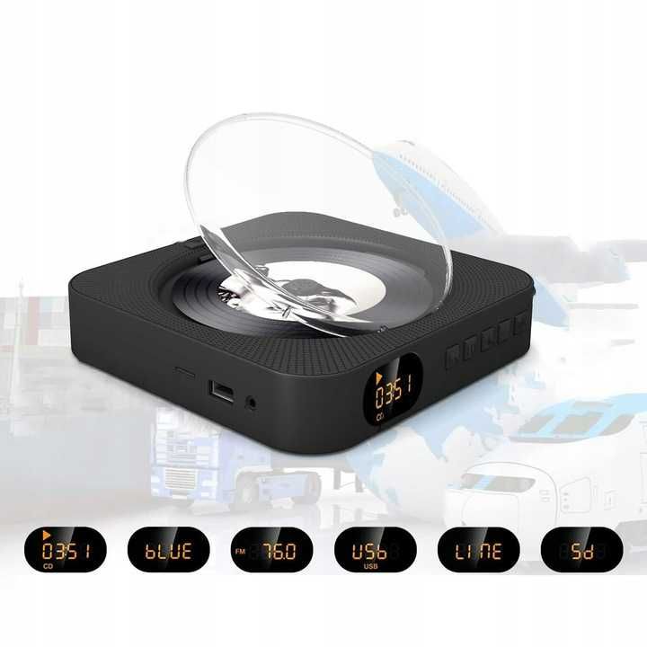 Wielofunkcyjny przenośny odtwarzacz CD głośnik BLUETOOTH radio fm