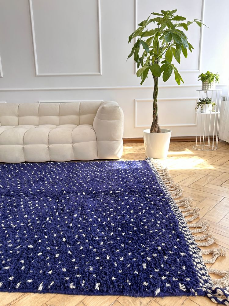 Nowy ręcznie tkany marokański dywan, wełna owcza