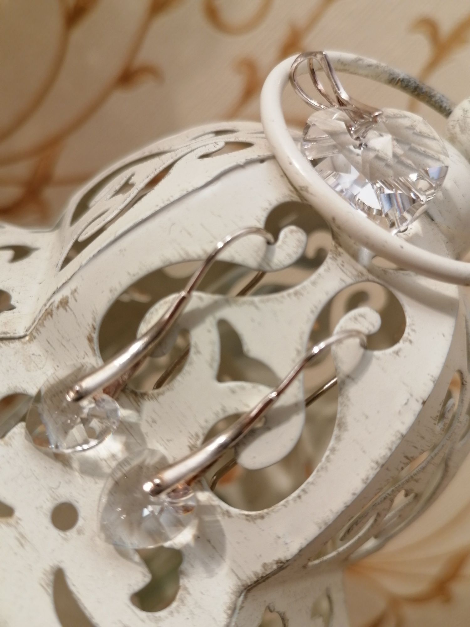 Komplet biżuterii srebrnej z kryształem Svarowskiego
