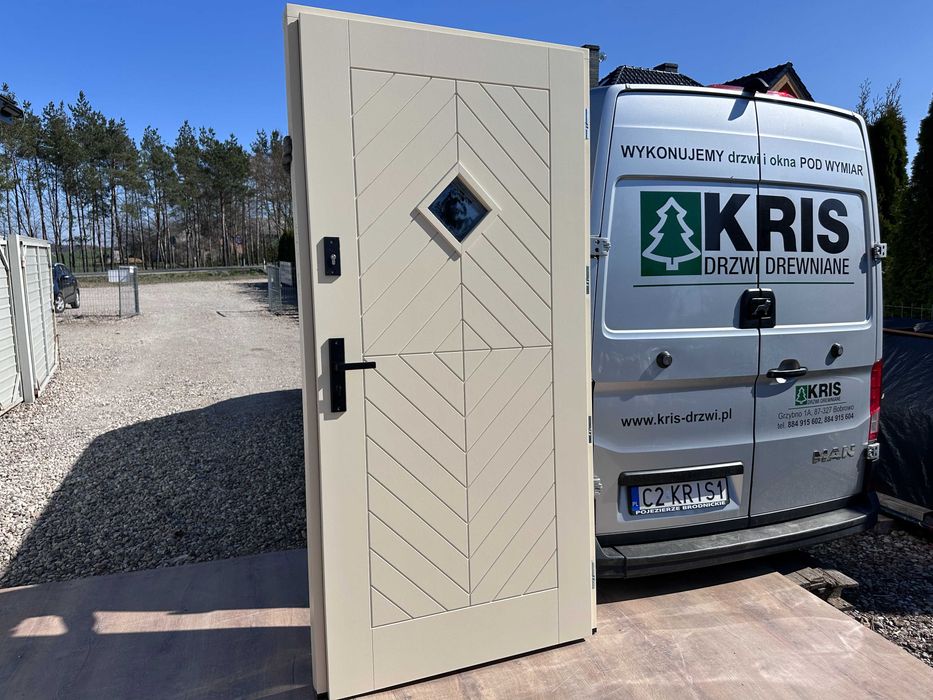 Drzwi zewnętrzne drewniane NA WYMIAR NIETYPOWE Montaż CAŁA Polska I UE