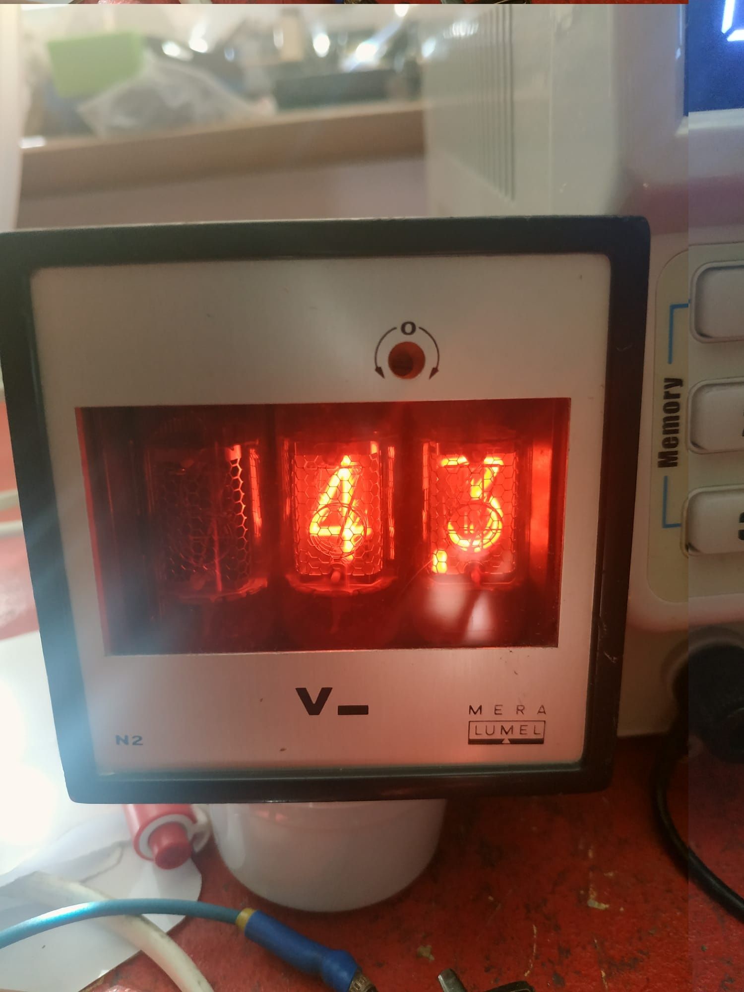 Woltomierz lampowy NIXIE 0-20V MERA LUMEL TYP N2-3 / N2 Z5740M