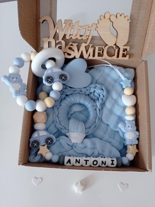 Zestaw prezentowy dla niemowlaka prezent babyshower narodziny chrzest
