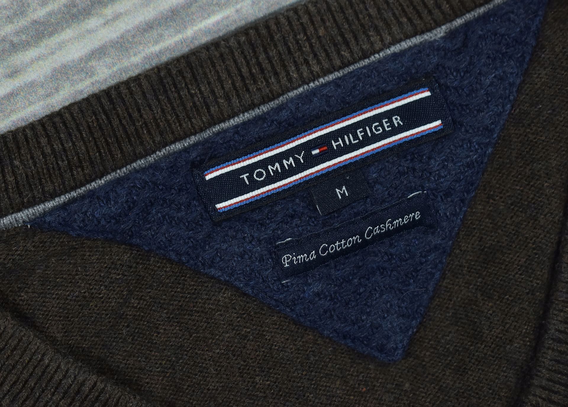 TOMMY HILFIGER Pima Cotton Cashmere Sweter Męski M