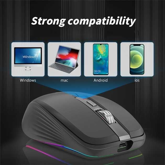 Мышка беспроводная FM FIT-3 USB+Bluetooth с RGB подсветкой на аккум