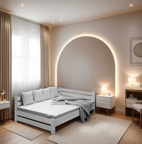 łóżko drewniane mega solidne z oparciem REVEL 120x200 każdy wymiar