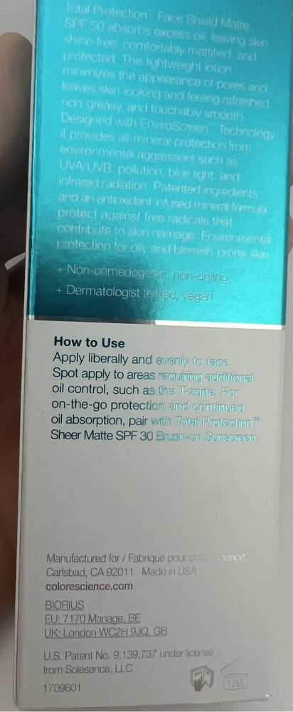 Colorscience matte spf 50, сонцезахисний крем для обличчя