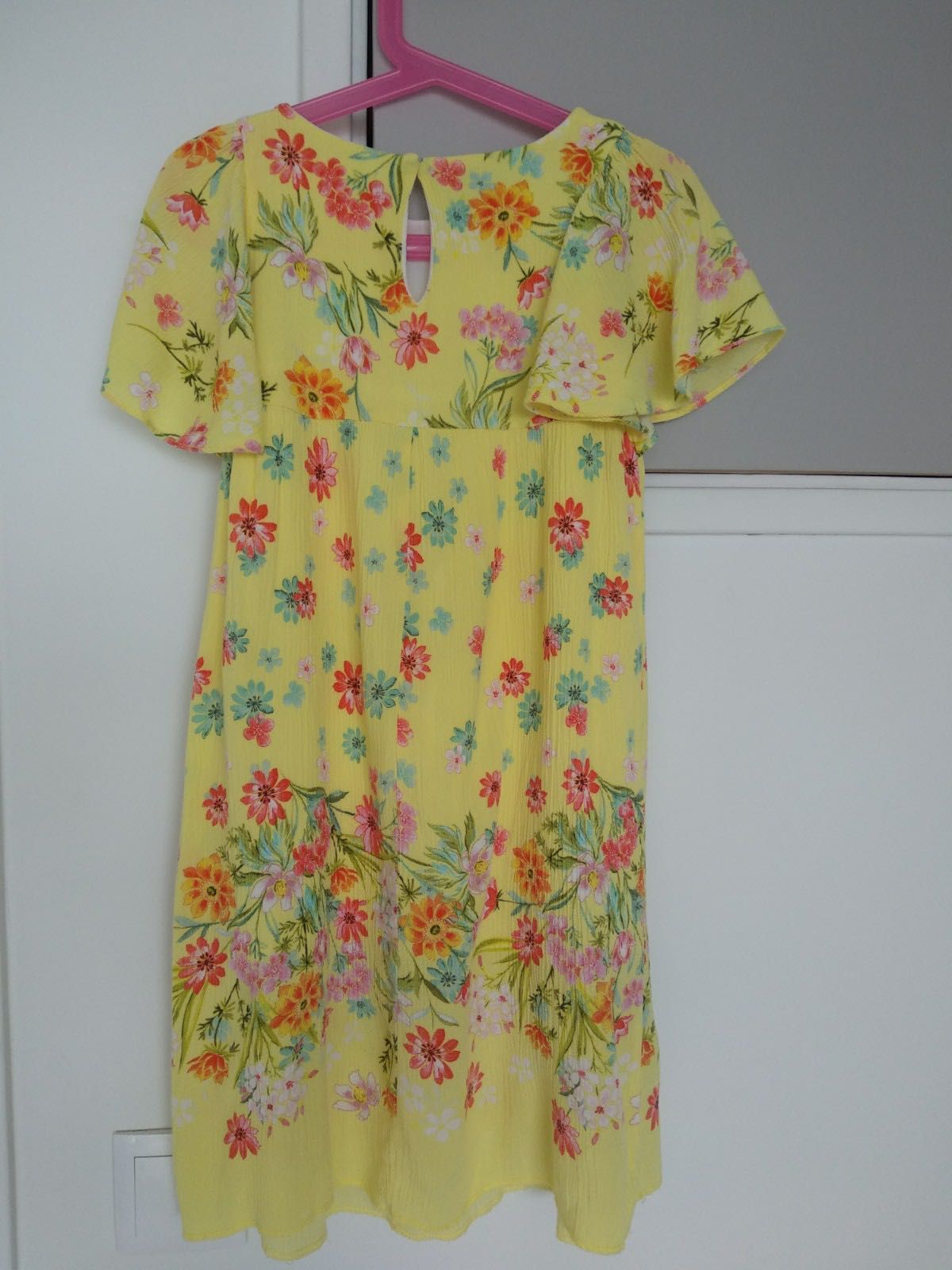 Vestido fluido com estampado floral, para menina, Zara, 5-7 anos