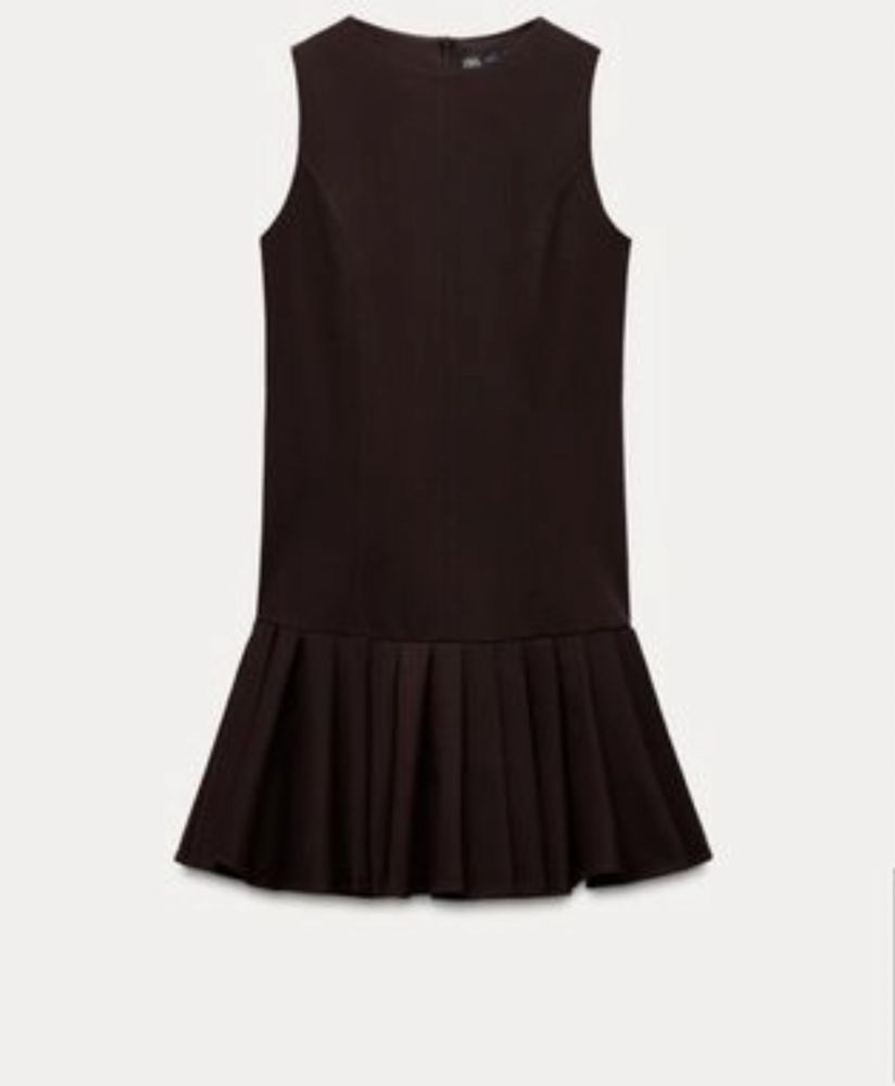 Коротка сукня з бантовими складками Zara бургунді