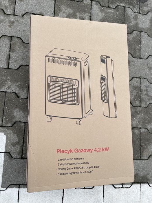 Nowy piecyk gazowy 4,2 kw składany z reduktorem