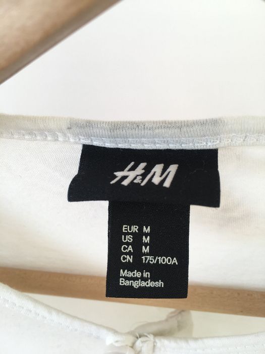 Biała bluzka z długim rękawem, H&M, rozm. M