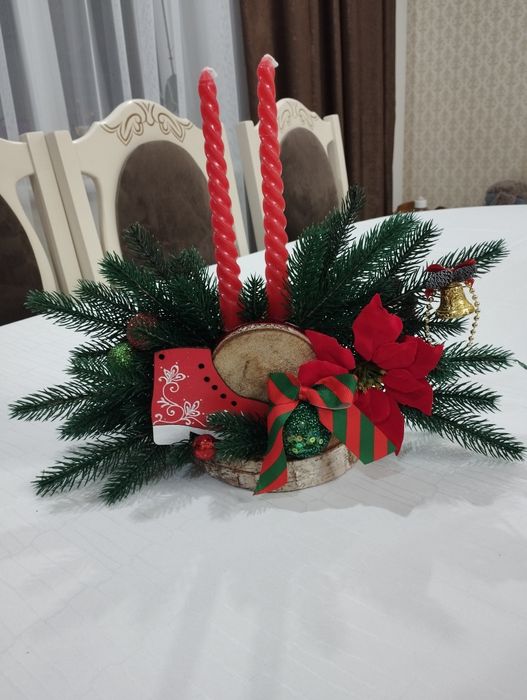 Підсвічник новорічний,віночок,декор