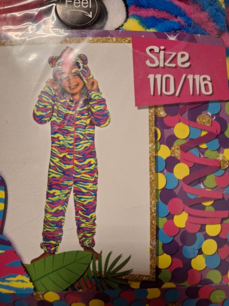 Nowe onesie stroj jednoczęściowy kombinezon 110 116 pluszowy karnawał