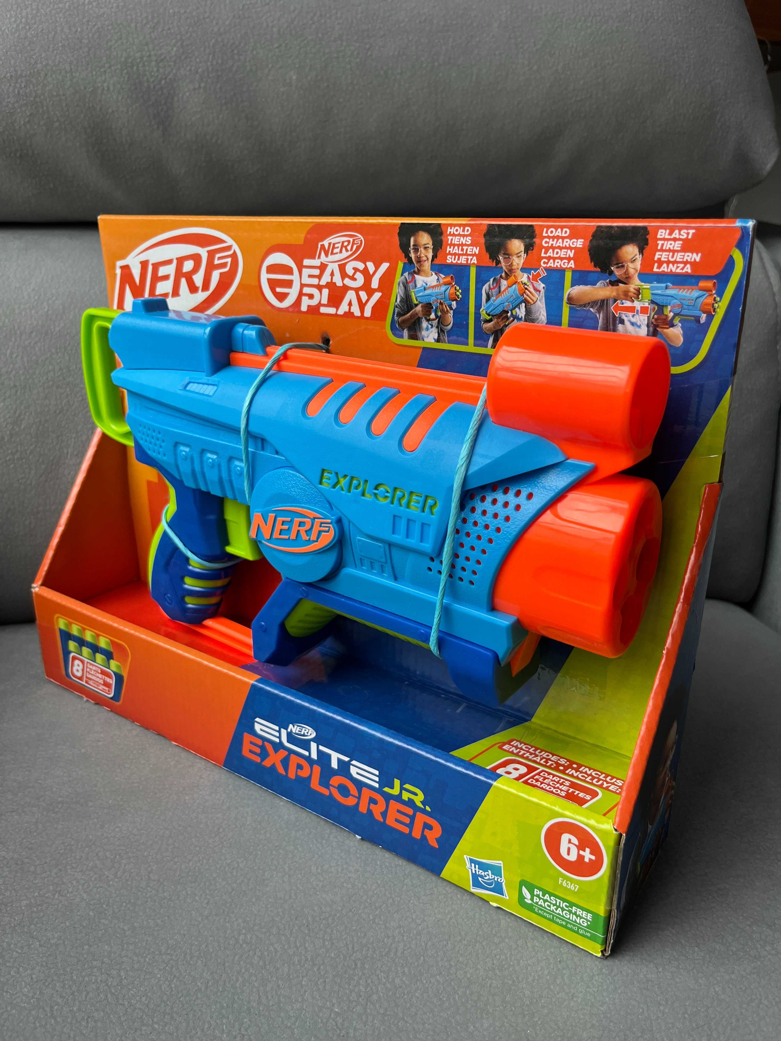 Pistolet Wyrzutnia Nerf Elite Jr Explorer mogą wystrzeliwać 4 strzałki