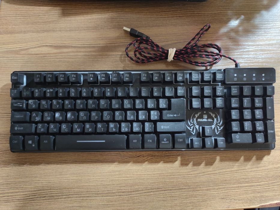Клавіатура дротова ігрова REAL-EL Comfort 7090 Backlit USB Black