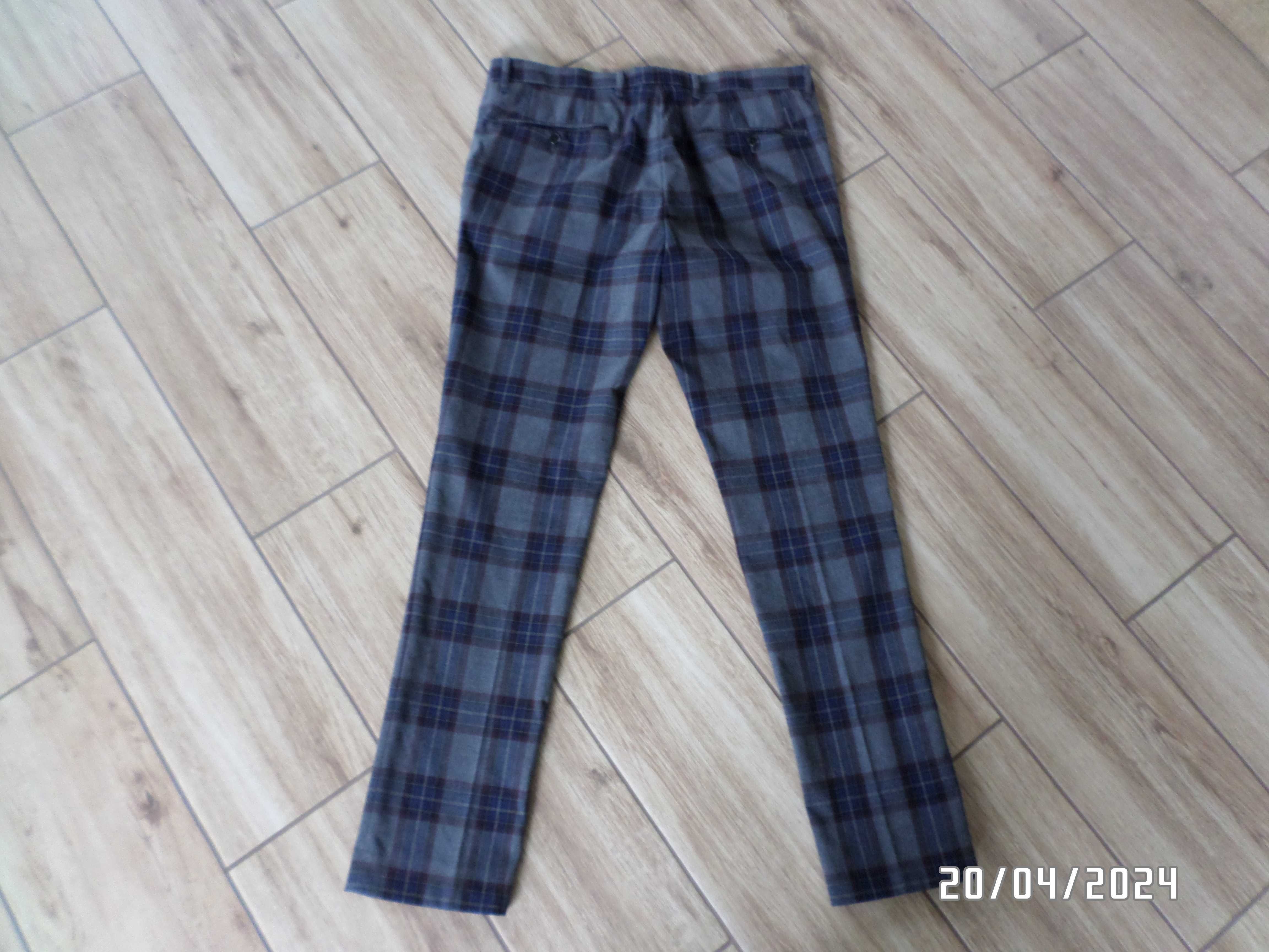 Firmowe  spodnie męskie -kratka -NEXT-32-L