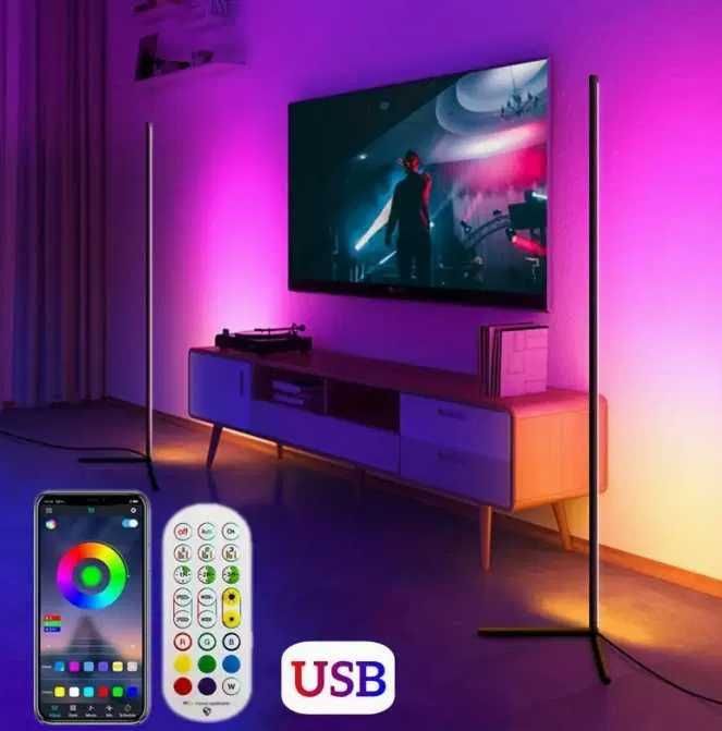 Lampa narożna pokojowa salonowa LED RGB aż 165cm Paczkomat OLX Prezent