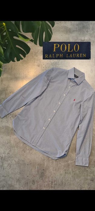 Elegancka koszula Polo Ralph Lauren. Niebieska błękitna w kratę. 39 15