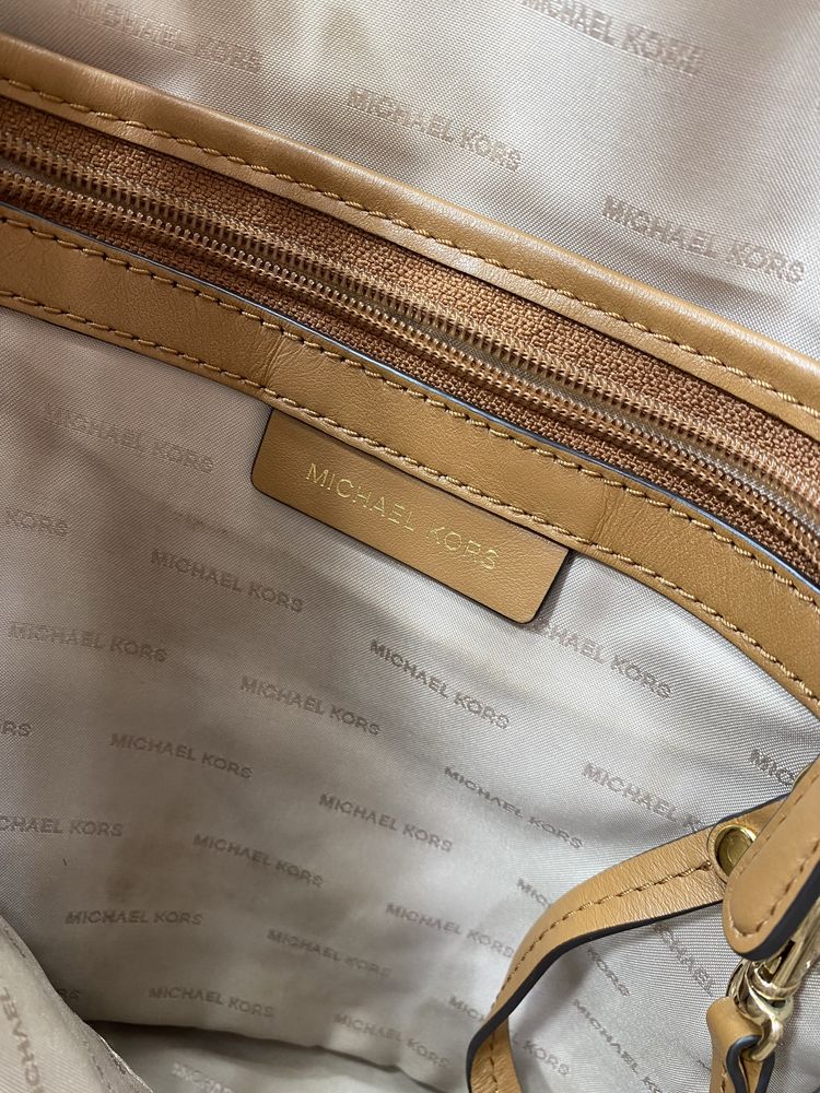 Michael Kors oryginalny brązowy logowany plecak w idealnym stanie !