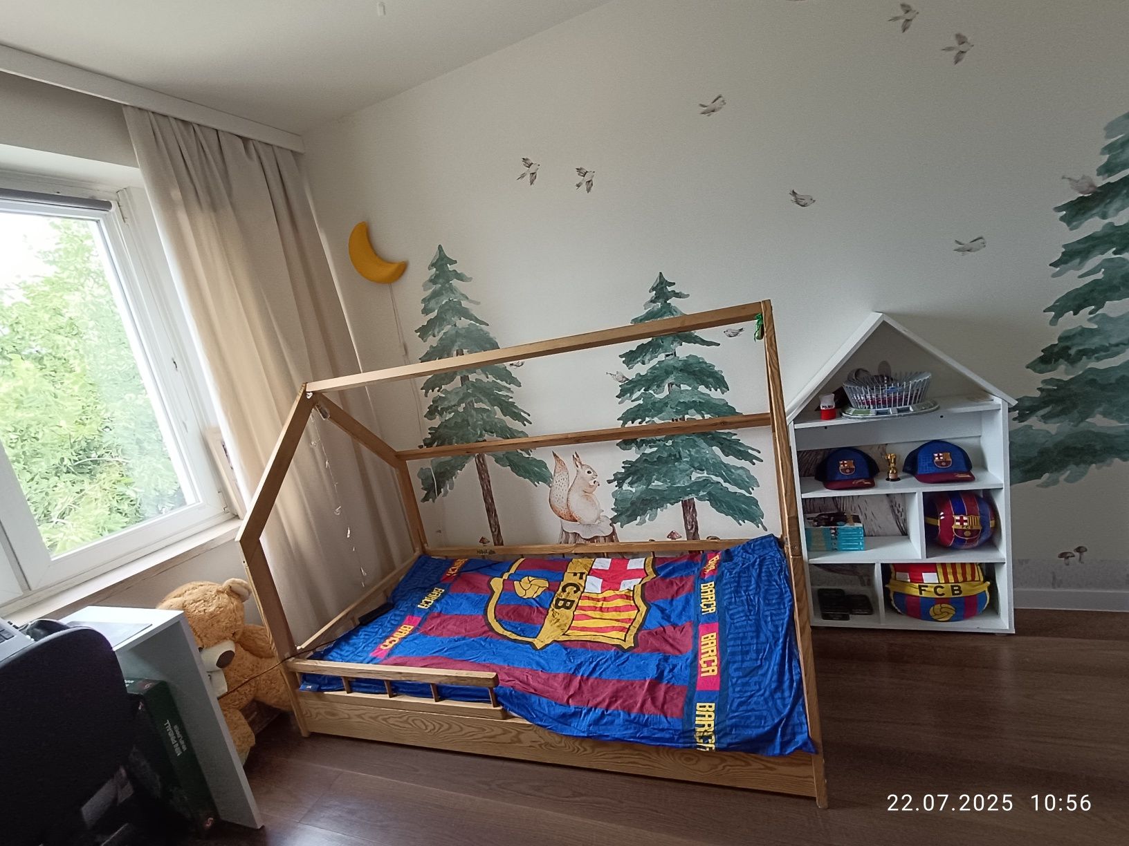 Sprzedam lóżko dzieciece domek 98x187 naturalne drewniane Wooden Heave