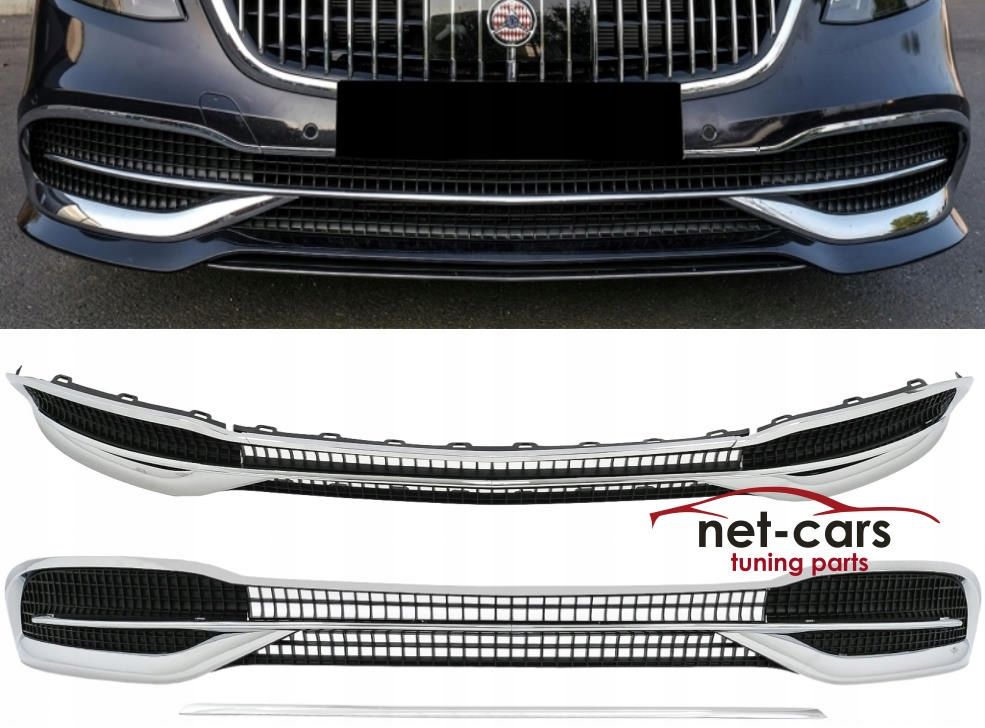 Spoiler dokładka zderzaka przód MERCEDES S W222 Lift 17- M Chrom