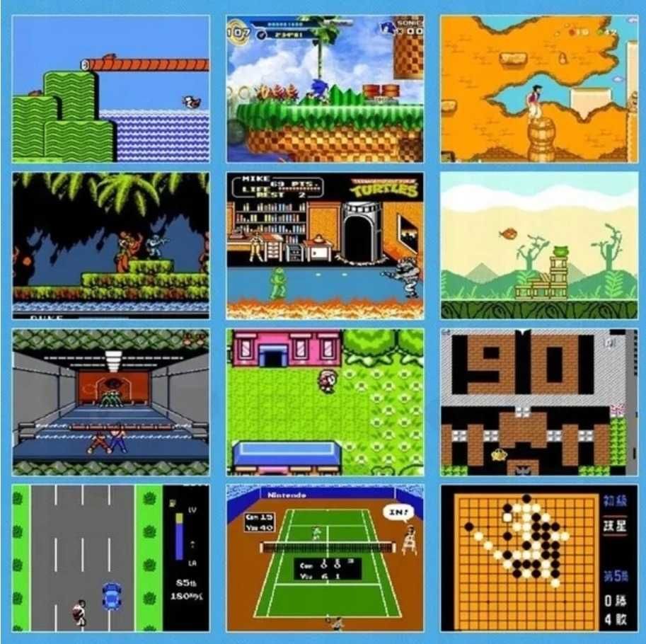 Konsola gra telewizyjna pegasus retro 620 gier 2 pady mario tank contr