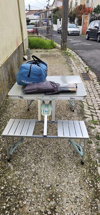 Tenda de campismo com mesa de aluminio