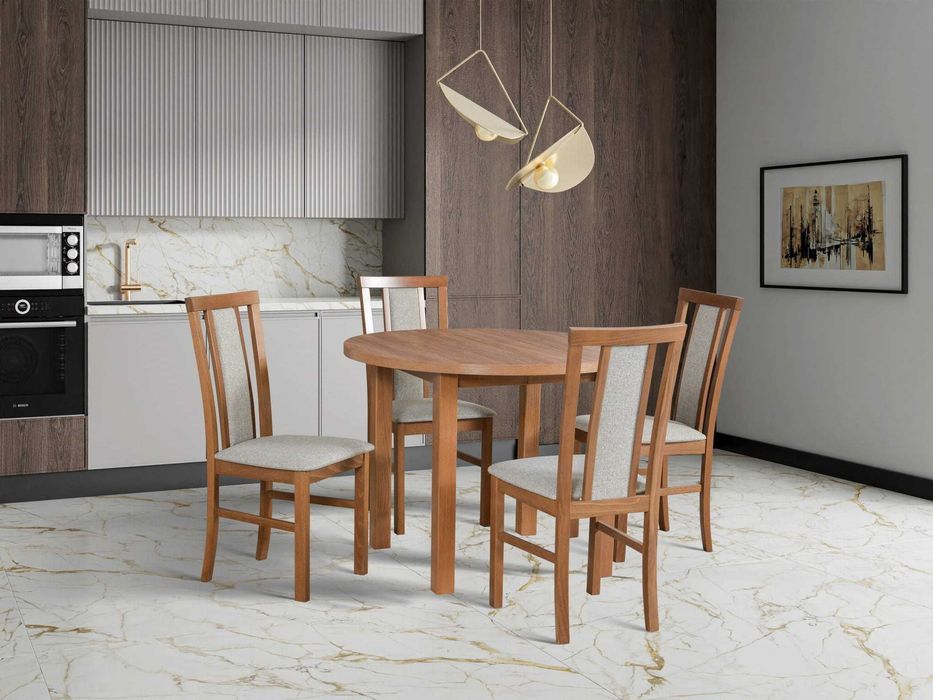 Stół i krzesła do kuchni/jadalni – komplet 4 krzeseł RÓZNE WYBARWIENIA