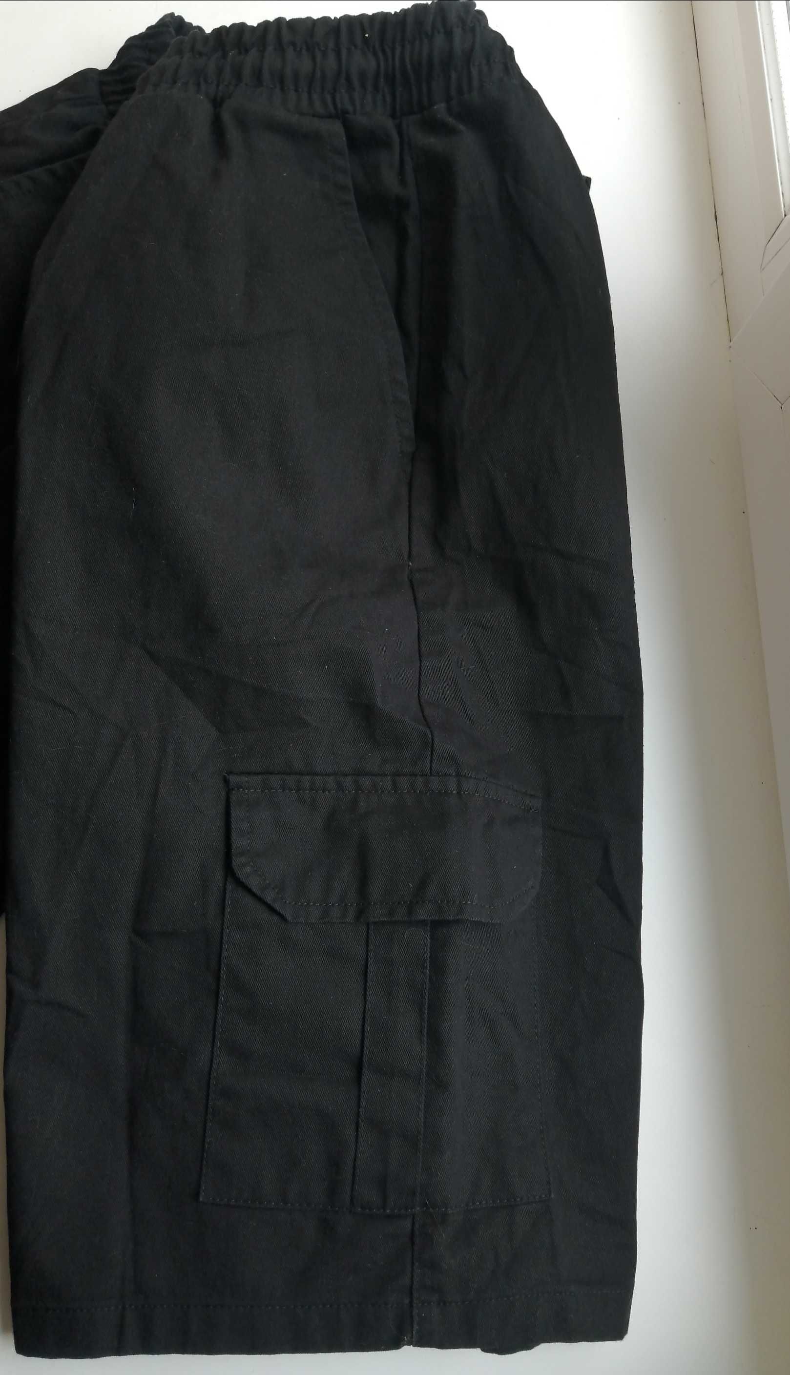 Шорты карго мужские 2XL-3XL,черные большие , с карманами,на резинке