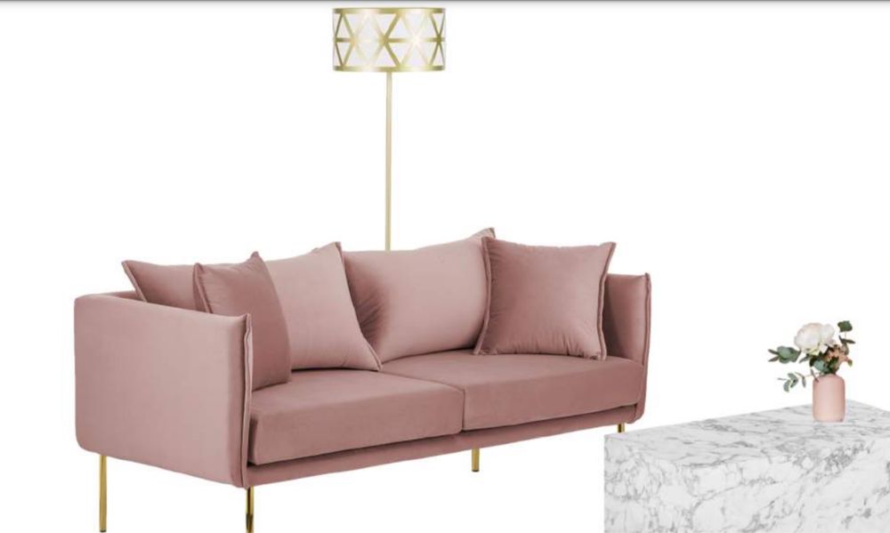 Dwuosobowa kanapa sofa Westwing-nowa,prześliczna,aksamitna