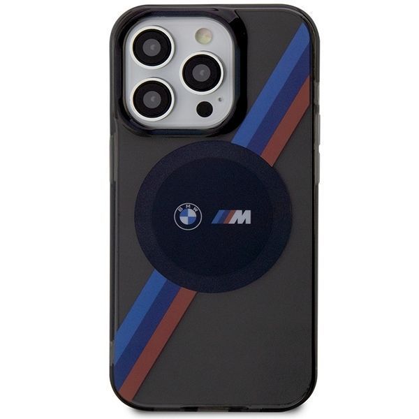 Etui BMW Tricolor Stripes MagSafe dla iPhone 14 Pro Max 6,7" - Szary